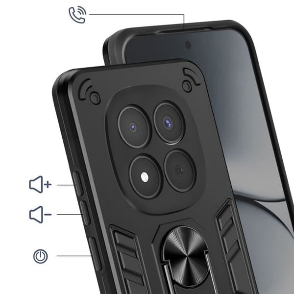 Cover til Redmi Note 15 Pro 5G med sort magnetisk ring Svart