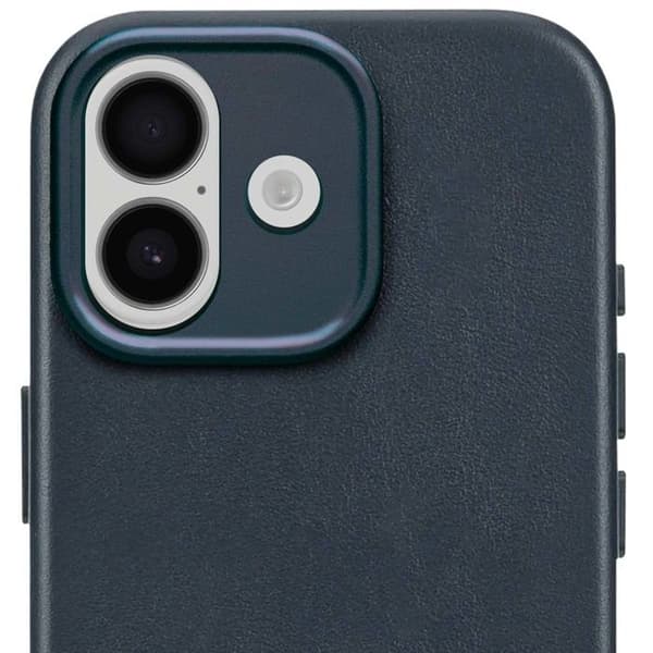 Coque MagSafe - DECODED - iPhone 17 - Fuldkorn læder - Stødabsorberende beskyttelse - Marineblå Blå