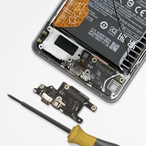Oplader Connector - AVIZAR - Xiaomi Poco X6 Pro - USB-C - SIM-kortlæser - Sort Svart