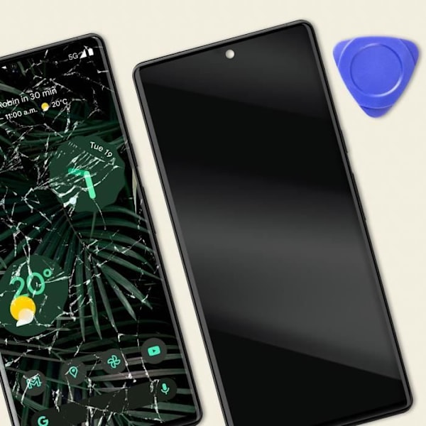 Komplett LCD-skärm för Google Pixel 6 Pro Touch Glass och Relife Black Chassi Svart