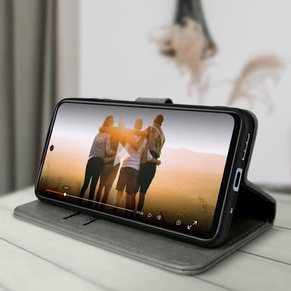 Fodral Xiaomi Redmi 10 Flip Wallet Funktion Videostöd Grå Grå