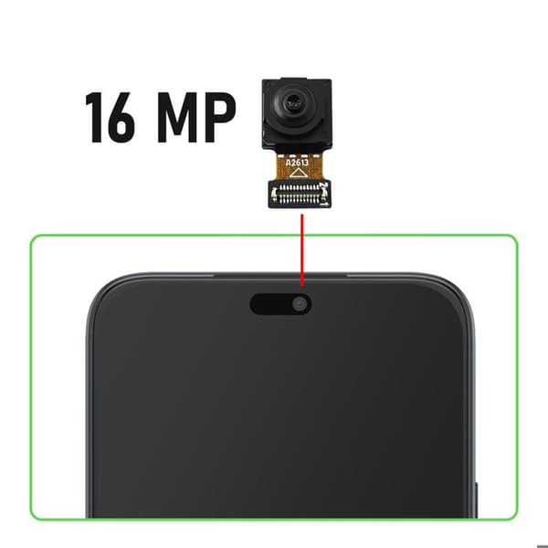 Erstatnings Frontkamera 16MP til Honor 400 Lite Sort Svart