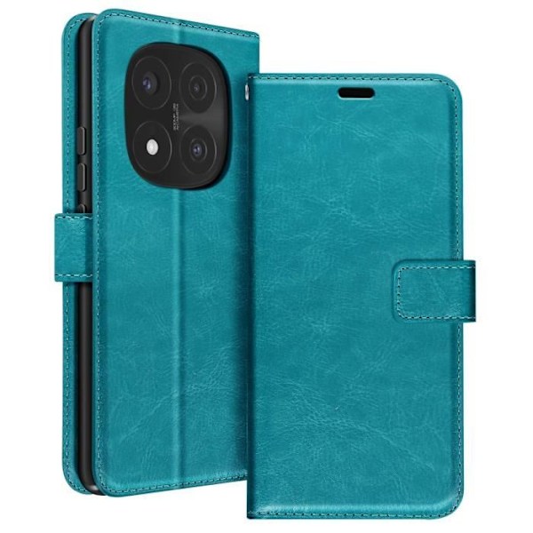 Étui til Redmi Note 14 Pro og 14 Pro Plus Tegnebog med Håndledsrem Mayaxess Turquoise Blå