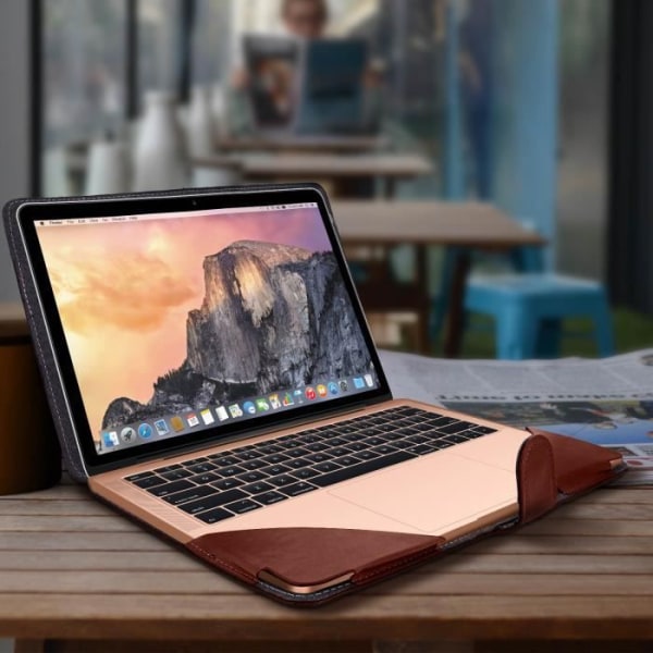 MacBook Air 13,3'' 2018 Pung-etui Magnetisk lukning - Brun