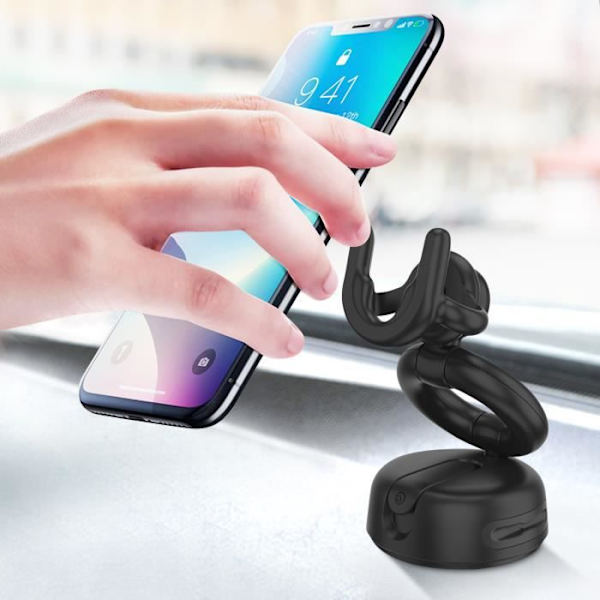 Autoteline - POPSOCKETS - Pop-kiinnitys - Imukuppi - Nivelletty - PopGrips-yhteensopiva Svart