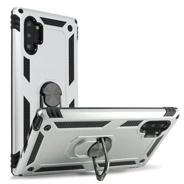 Coque - Samsung - Galaxy Note 10 Plus - Stiv og Blød - Video Støtte Ring - Grå Grå