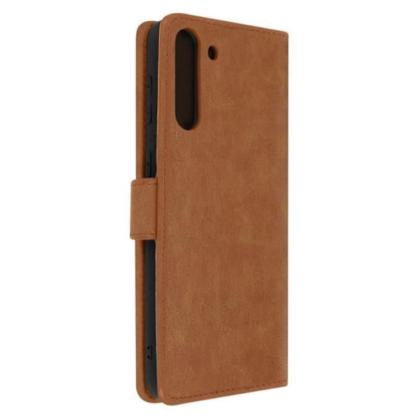 Etui för Samsung Galaxy S21 Plus - AVIZAR - Skydd med kortfack och ställfunktion - Brun kastanj