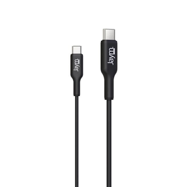 Lataus- ja tiedonsynkronointikaapeli USB-C-USB-C PD 3.0 3A 1M Jaym Black Svart