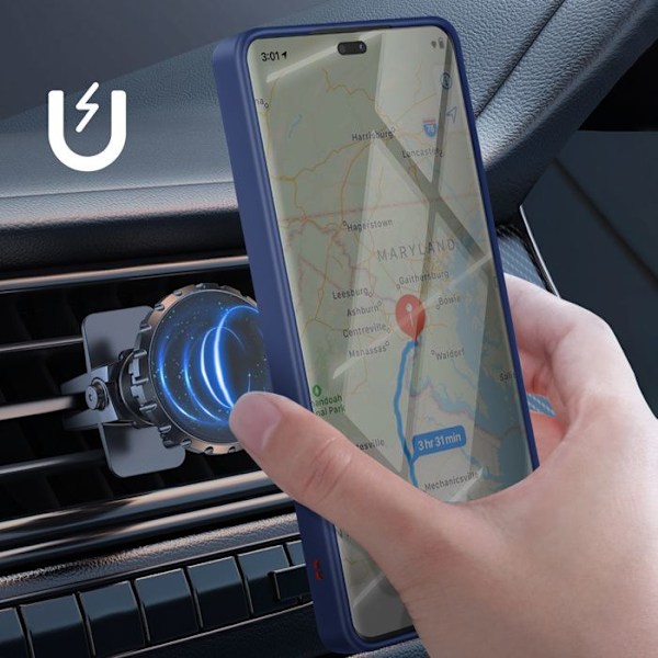 Coque för Honor Magic 7 Lite med Metallring Videostöd Blå Blå