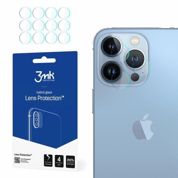 Set med 4 3MK Apple iPhone 13 Pro Max linsskydd - genomskinliga - TU