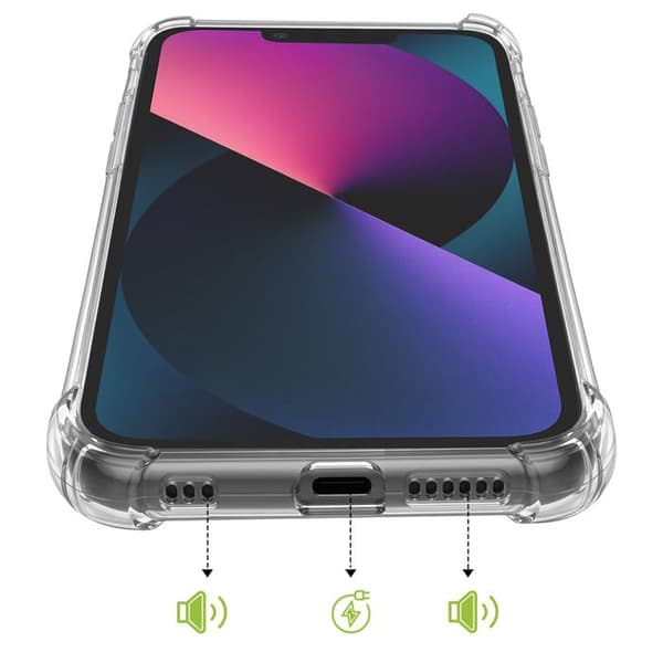 iPhone 13 Cover Stødabsorberende med Forstærkede Hjørner Mayaxess Transparent Vit