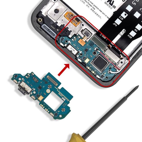 USB-C Opladerstik + Erstatningsmikrofon til Samsung Galaxy A54 Grøn Grön