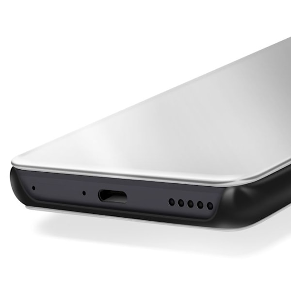 Fodral för Honor Magic 7 Lite Med Spegelklaff Stöd Silver Grå