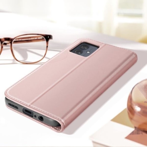 Fodral till Motorola Moto G54 - AVIZAR - Binfen Color Series - Helkroppsskydd - Stativ Rosa