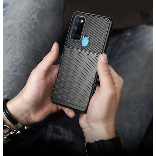 Coque - Realme - 7i - Äärimmäinen suoja - Kohotetut reunat - Silikoonigeeli Svart