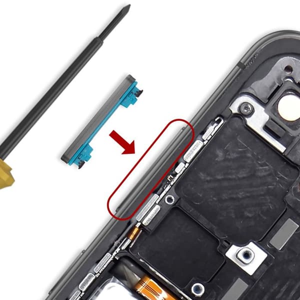 Original Volumenknap til Galaxy S24 FE Service Pack Samsung Sort Svart