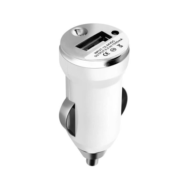 Laddare Bil Cigarettändare AVIZAR - Universell - Vit - USB-port - LED Vit