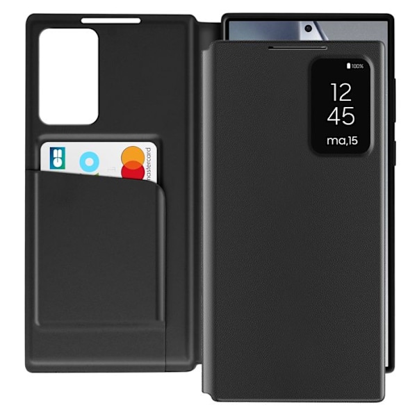 Etui med vindue til Samsung Galaxy S24 Ultra med klap til kortsort Svart