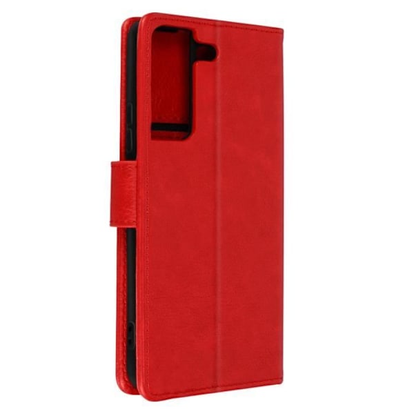 Housse - AVIZAR - Samsung Galaxy S22 - Rød - Støttefunktion - Chesterfield Folio Etui Röd