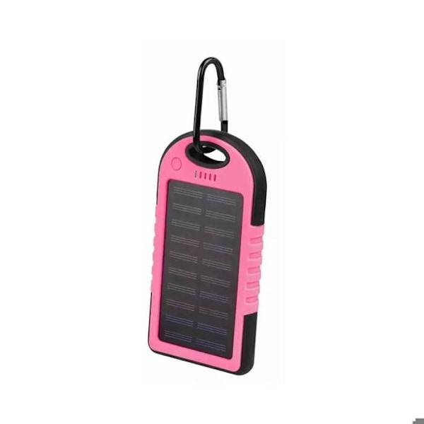Solbatteri 5 000 mAh Dubbel USB med Karbinhake Setty Rosa Rosa