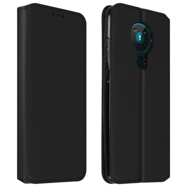 Hus - AVIZAR - Nokia 5.3 - Ekoleder - Kortfickor - Stödfunktion Svart