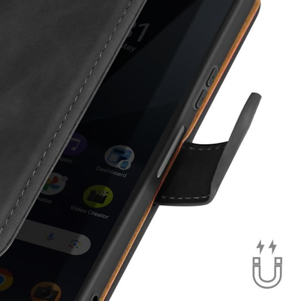 Fodral för Sony Xperia 10 VI - AVIZAR - Portföljskydd - Heltäckande skydd - Kortfack Svart
