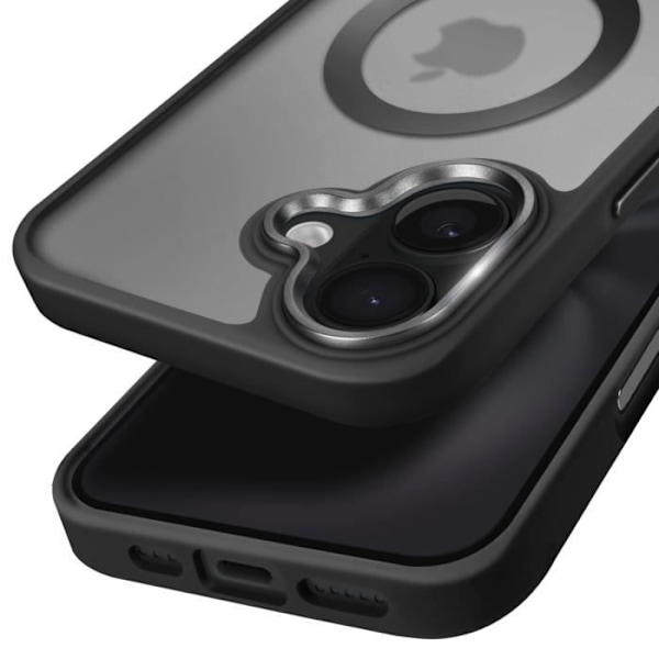 MagSafe-kotelo iPhone 16 Plus Matta Frosted Musta Reuna Svart