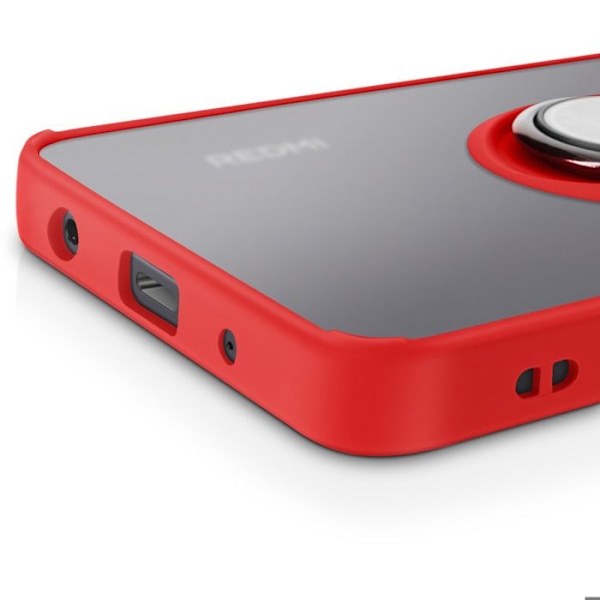 Coque pour Xiaomi Redmi A5 Bague Magnétique Dos Translucide Rouge
