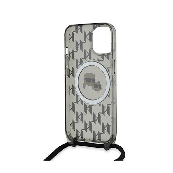 Karl Lagerfeld IML Karl & Choupette Head MagSafe Monogram Crossbody - Fodral för iPhone 15/14/13 (svart)