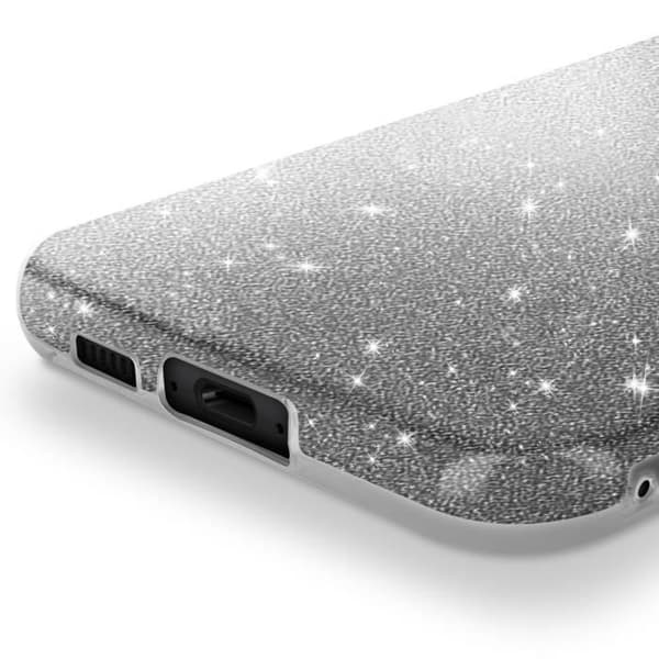 Glittrande Stötfångande Fodral för Samsung Galaxy S23 FE Silver Grå
