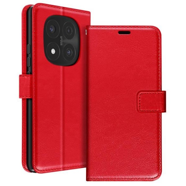 Redmi Note 14 Pro ja 14 Pro Plus Laukkukotelo Rannehihnalla Mayaxess Punainen Röd