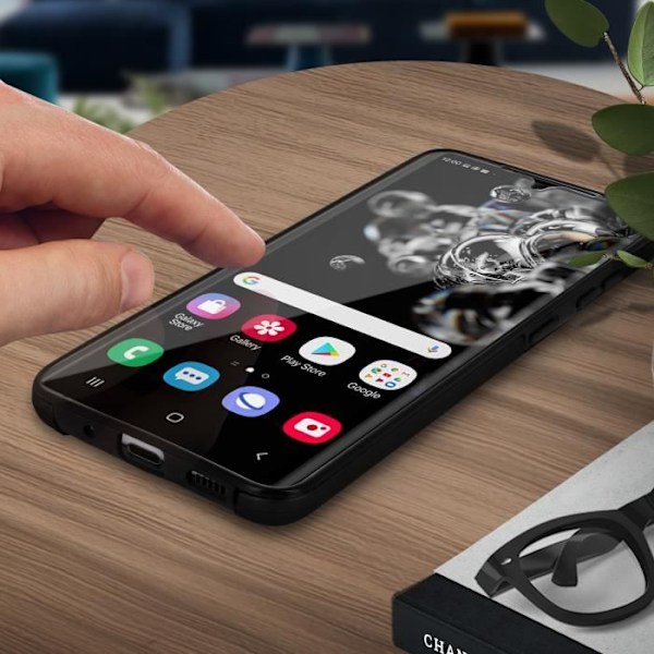 Heltäckande skal - AVIZAR - Samsung Galaxy S20 Ultra - Hård baksida - Mjuk framsida - Qi-kompatibel Svart