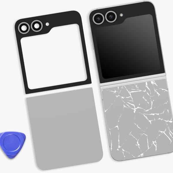 Bageste Øverste og Nederste Glas Kit til Galaxy Z Flip 6 Grå Grå