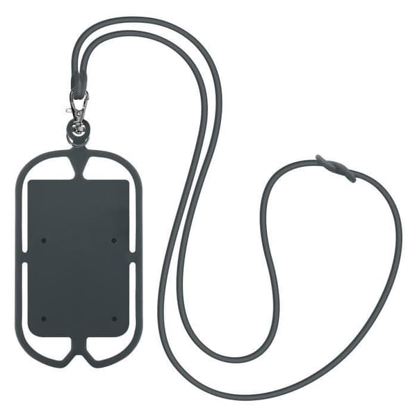 Coque Cordon - Universel - NeckPouch - Silikoni - Harmaa - Pehmeä Grå