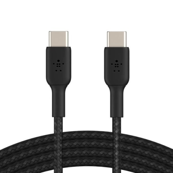 USB-C til USB-C kabel 18W strømforsyning Nylon flettet 1m Belkin sort