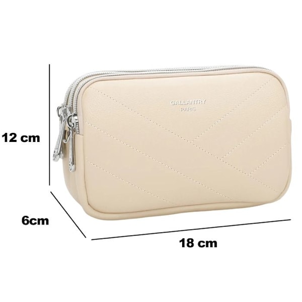 Axelväska för kvinna med Gallantry-beige sömmar Beige