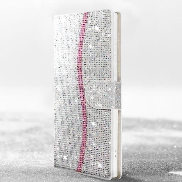 Taske til Samsung S23 Ultra - AVIZAR - Glitter Disco - Wallet Video Support Grå