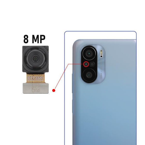 Bagkamera - AVIZAR - Xiaomi Mi 11i 5G - Ultra vidvinkel 8MP - Sort - Erstatning Svart