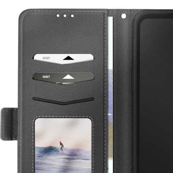 Galaxy XCover 7 Pro Lompakkokotelo Musta Ranneke Tuki Svart
