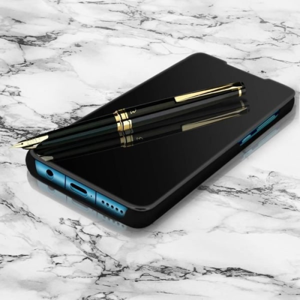 Housse - AVIZAR - Huawei P30 Lite - Etui Miroir - Translucent Klap - Mobilbeskyttelse Svart