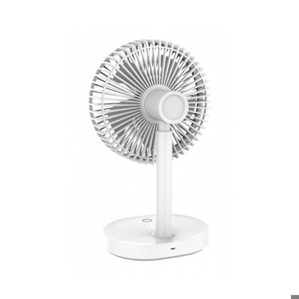 Bærbar skrivebordsventilator med 3 hastigheder 3000 mAh genopladelig Platinet hvid Vit