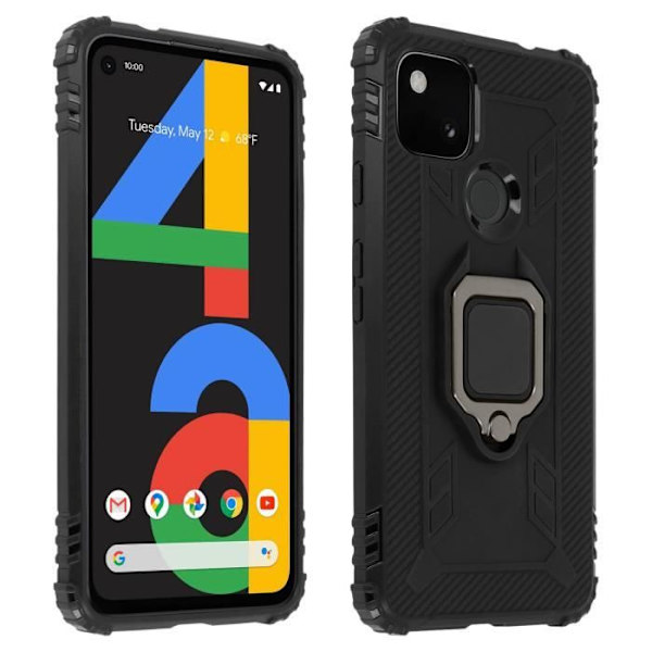 Coque - Google - Pixel 4A - Flexibel - Stötsäker - Metallring Video Stöd Svart Svart