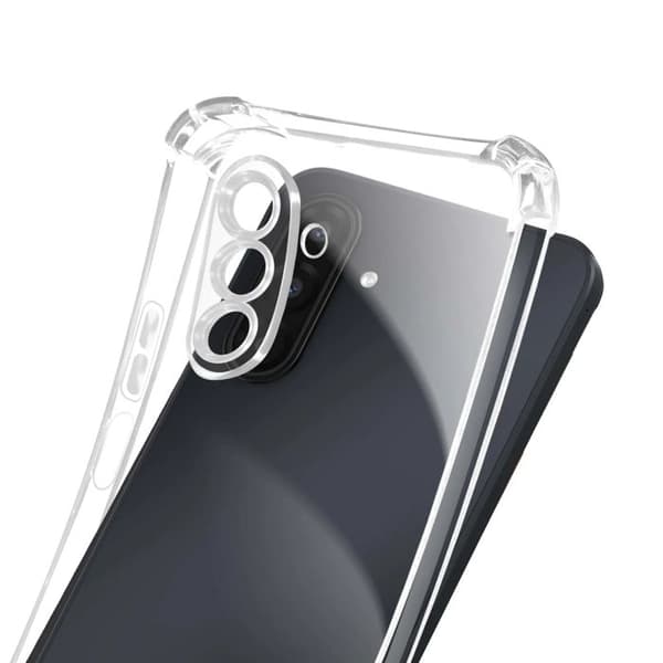 Tilbehørssæt til Galaxy A16 Cover med Glas og USB-C 25W Oplader Gennemsigtig Vit