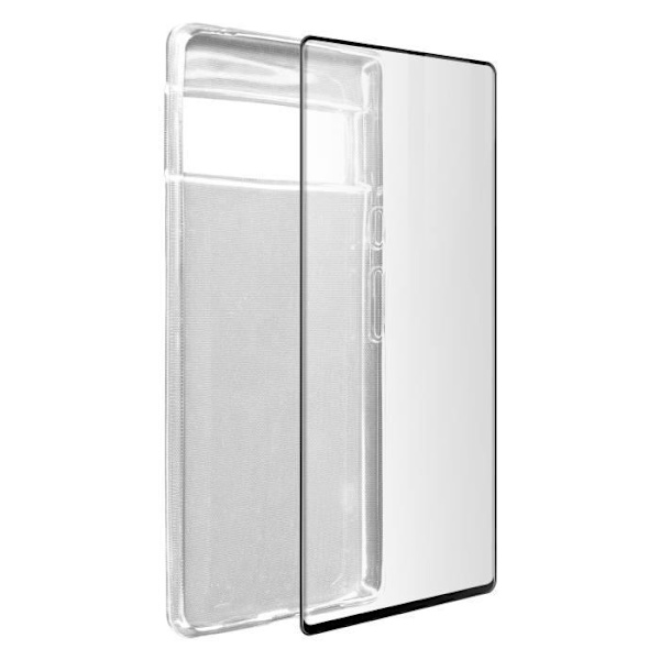AVIZAR hårdt etui til Google Pixel 6 Pro - blød silikone og 9H hærdet glasfilm Svart