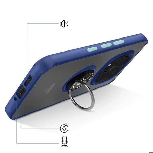 Skyddsfodral för Redmi Note 15 Pro Plus med magnetring och frostad blå finish Blå