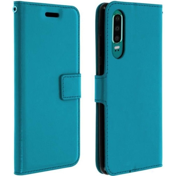 Housse - Huawei - P30 - Øko-læder - Pung - Video Support - Blå Blå