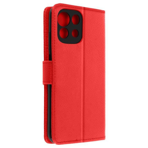 Hölster - AVIZAR - Xiaomi Mi 11 Lite och Mi 11 Lite 5G - Röd - Präglar konstläder - Stöd funktion Röd