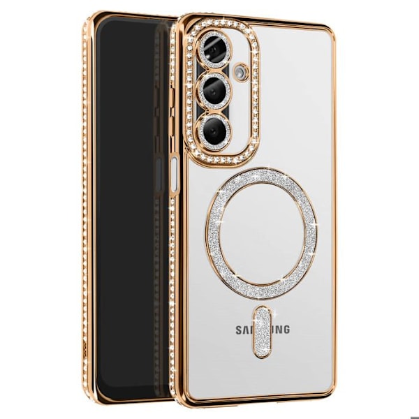 Coque Diamant pour Samsung Galaxy A26 MagSafe Contour Strass Dorée Gul
