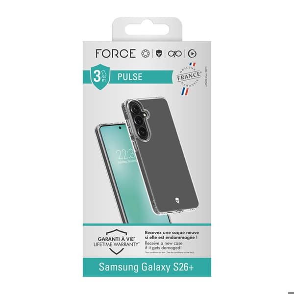 Samsung Galaxy S26 Plus Cover Antichok 3m Beskyttelse 360° Force Case Transparent Vit