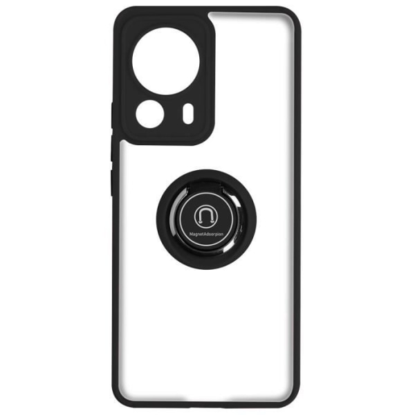 Etui til Xiaomi 13 Lite Bi-materiale Metal Ring Video Support sort Svart